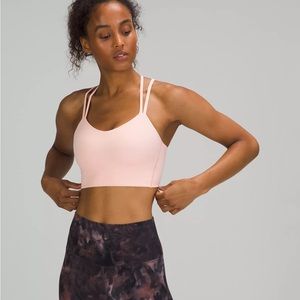 Lululemon like a cloud longline bra in pink mist
